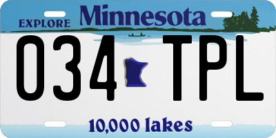 MN license plate 034TPL
