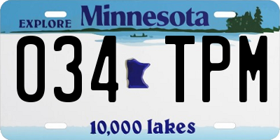 MN license plate 034TPM