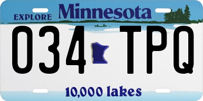 MN license plate 034TPQ