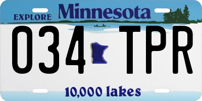 MN license plate 034TPR