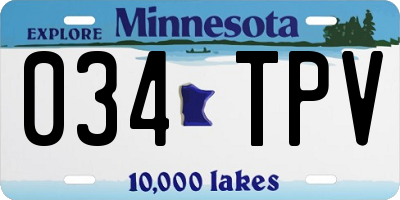 MN license plate 034TPV