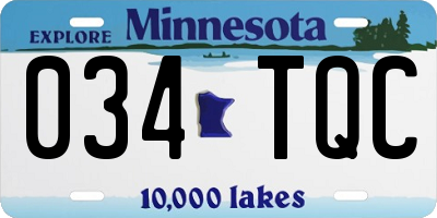 MN license plate 034TQC