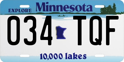 MN license plate 034TQF