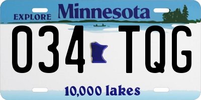 MN license plate 034TQG
