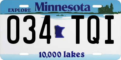 MN license plate 034TQI
