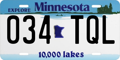 MN license plate 034TQL