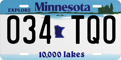 MN license plate 034TQO