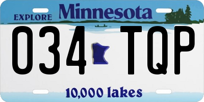 MN license plate 034TQP