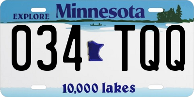 MN license plate 034TQQ