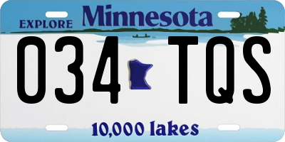 MN license plate 034TQS