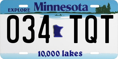 MN license plate 034TQT
