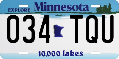 MN license plate 034TQU