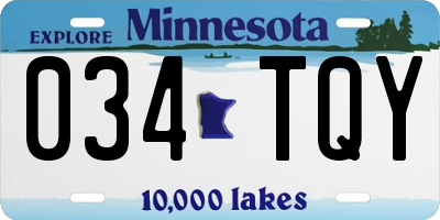 MN license plate 034TQY
