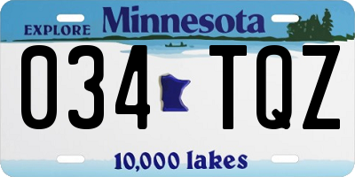 MN license plate 034TQZ