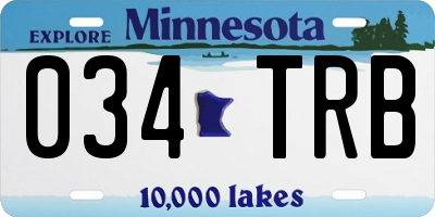 MN license plate 034TRB