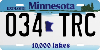 MN license plate 034TRC