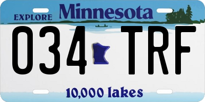 MN license plate 034TRF