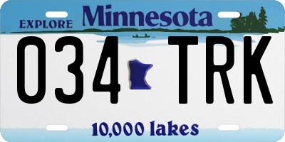 MN license plate 034TRK