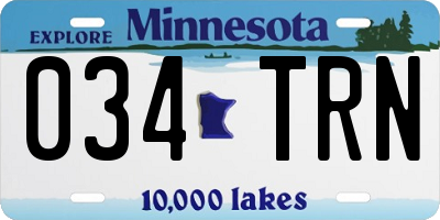 MN license plate 034TRN