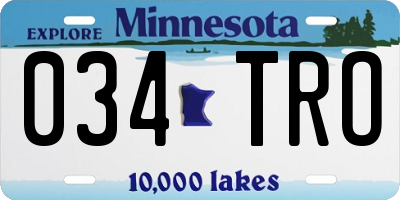 MN license plate 034TRO