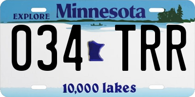 MN license plate 034TRR