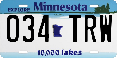 MN license plate 034TRW