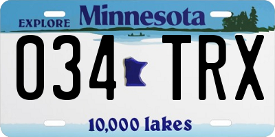 MN license plate 034TRX