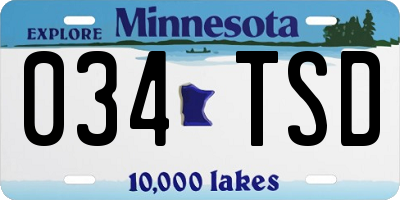 MN license plate 034TSD