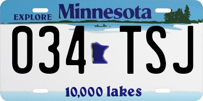 MN license plate 034TSJ