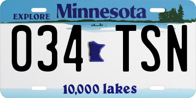 MN license plate 034TSN