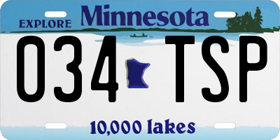 MN license plate 034TSP