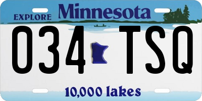 MN license plate 034TSQ