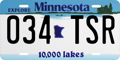 MN license plate 034TSR