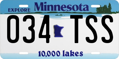 MN license plate 034TSS