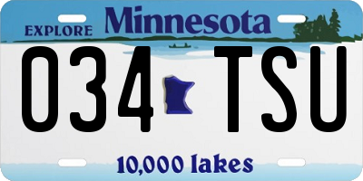MN license plate 034TSU