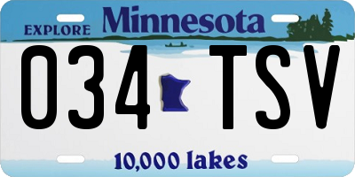 MN license plate 034TSV