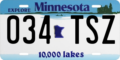 MN license plate 034TSZ