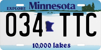 MN license plate 034TTC