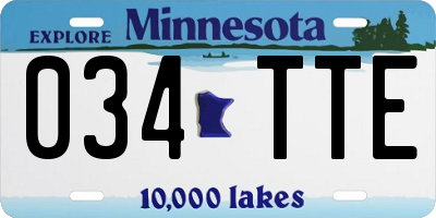 MN license plate 034TTE