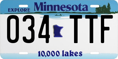 MN license plate 034TTF