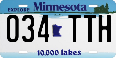 MN license plate 034TTH