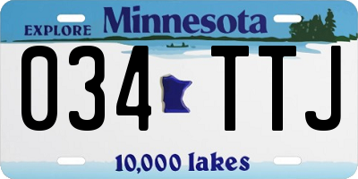 MN license plate 034TTJ