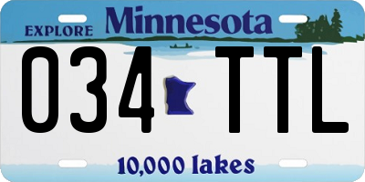 MN license plate 034TTL