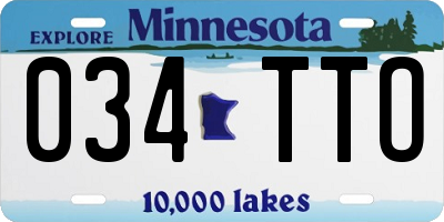 MN license plate 034TTO