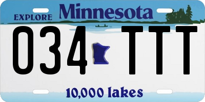MN license plate 034TTT