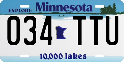 MN license plate 034TTU