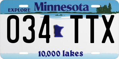 MN license plate 034TTX