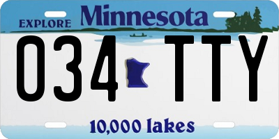 MN license plate 034TTY