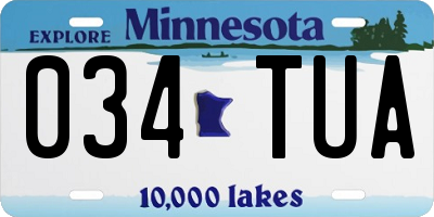 MN license plate 034TUA