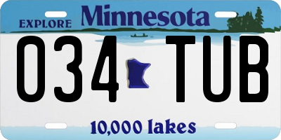 MN license plate 034TUB